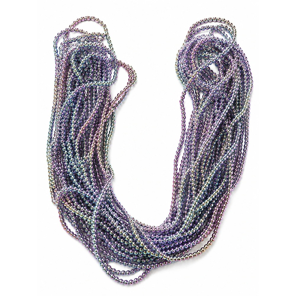 25 Strands Rainbow Iridescent Bead Garland 3mm 33" Wedding Centerpiece Decor